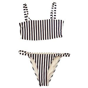 L.A. Hearts Pacsun Vertical Striped Bikini Set Boundou Top XS Cheeky Bottom S